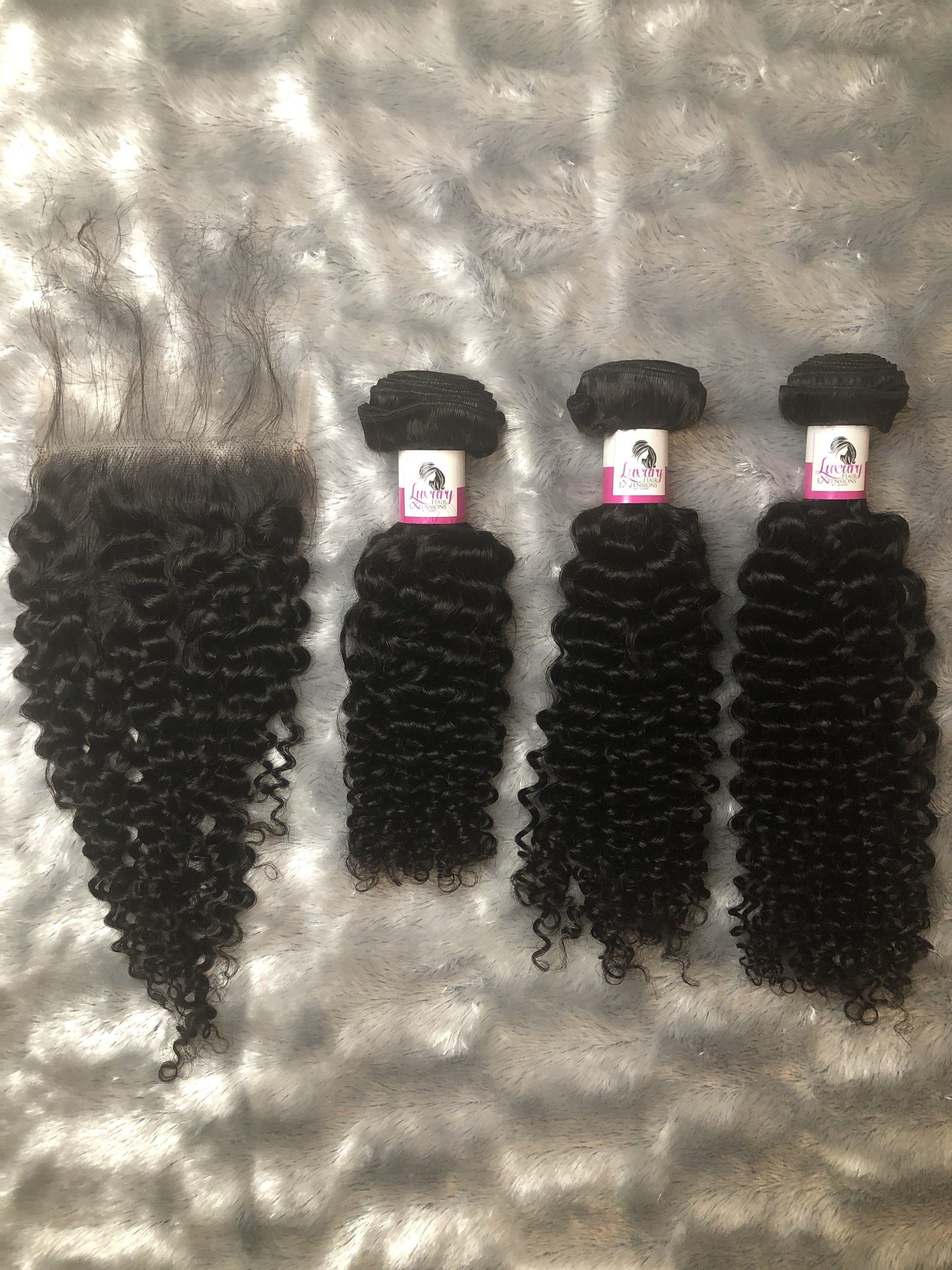 Premium Deep Curly Bundles With Closure