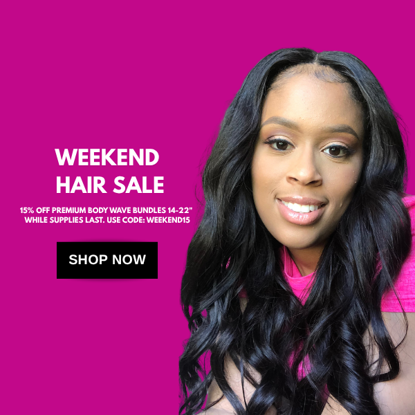 Weekend hair sale mobile hero banner